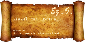 Szakácsi Ibolya névjegykártya
